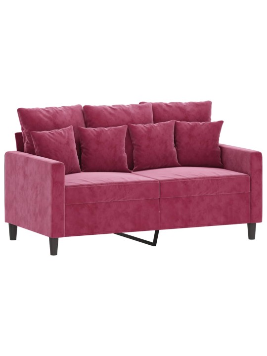 Divvietīgs dīvāns, vīnsarkans, 120 cm, samts