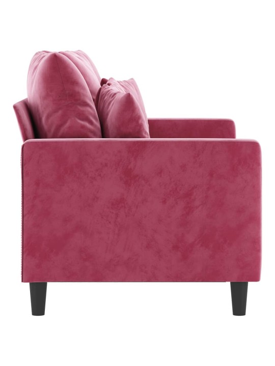 Divvietīgs dīvāns, vīnsarkans, 120 cm, samts