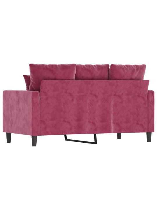 Divvietīgs dīvāns, vīnsarkans, 120 cm, samts