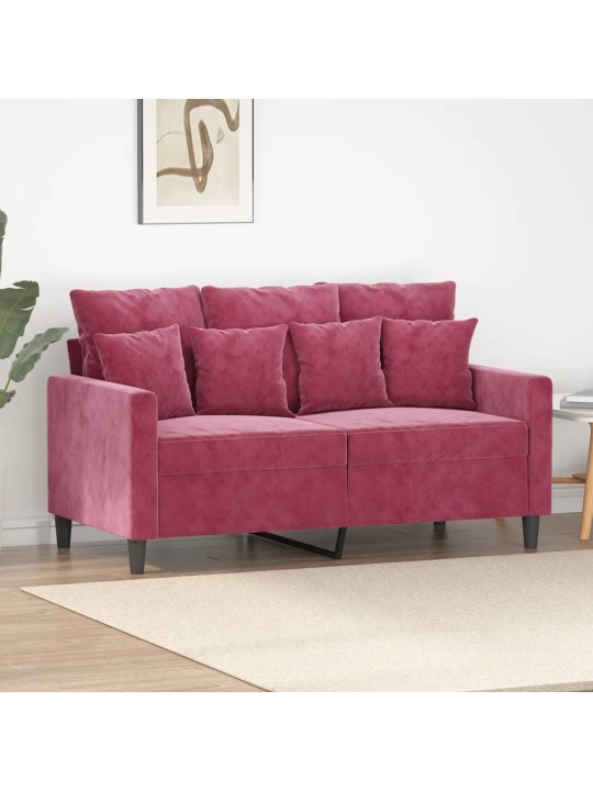 Divvietīgs dīvāns, vīnsarkans, 120 cm, samts