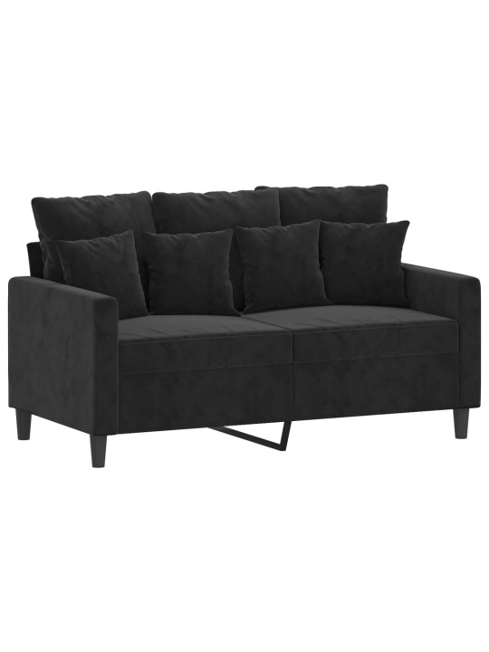 Divvietīgs dīvāns, melns, 120 cm, samts