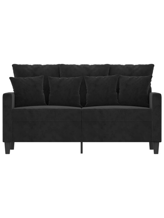 Divvietīgs dīvāns, melns, 120 cm, samts