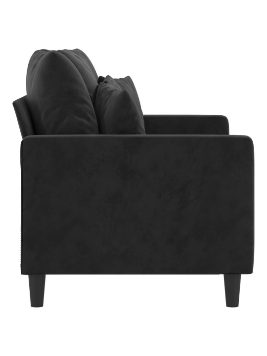Divvietīgs dīvāns, melns, 120 cm, samts