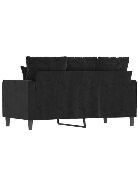 Divvietīgs dīvāns, melns, 120 cm, samts