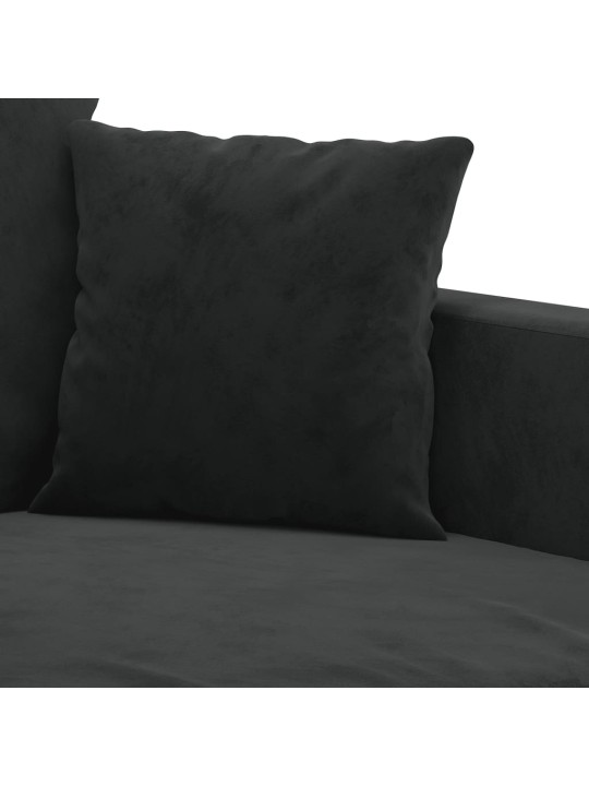 Divvietīgs dīvāns, melns, 120 cm, samts