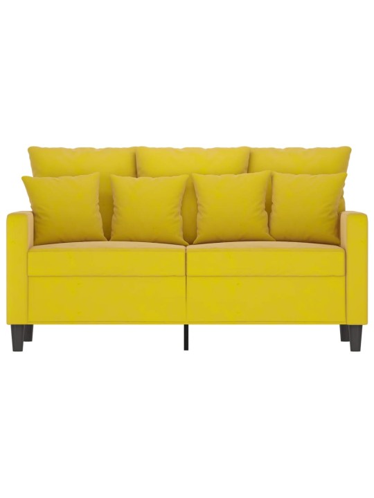 Divvietīgs dīvāns, dzeltens, 120 cm, samts