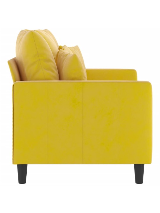 Divvietīgs dīvāns, dzeltens, 120 cm, samts