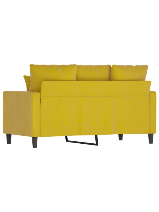 Divvietīgs dīvāns, dzeltens, 120 cm, samts