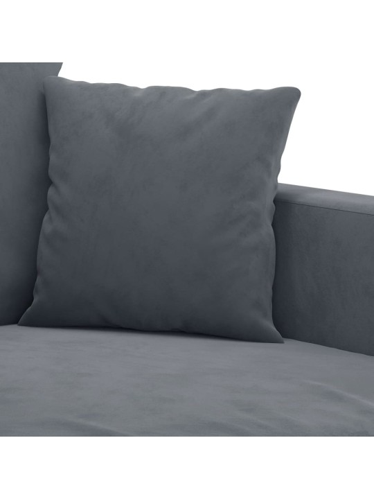Divvietīgs dīvāns, tumši pelēks, 140 cm, samts