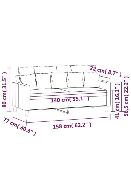 Divvietīgs dīvāns, tumši pelēks, 140 cm, samts