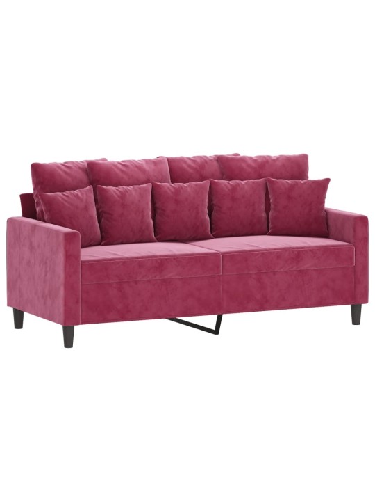 Divvietīgs dīvāns, vīnsarkans samts, 140 cm