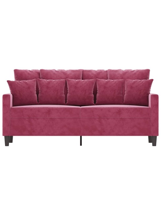 Divvietīgs dīvāns, vīnsarkans samts, 140 cm