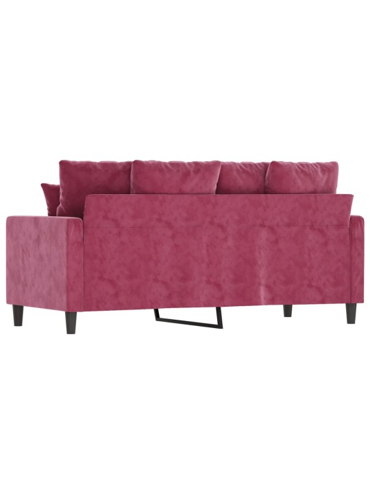 Divvietīgs dīvāns, vīnsarkans samts, 140 cm