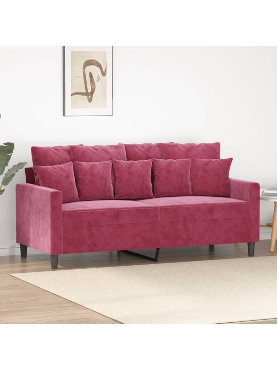 Divvietīgs dīvāns, vīnsarkans samts, 140 cm