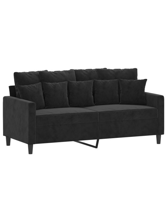 Divvietīgs dīvāns, melns, 140 cm, samts