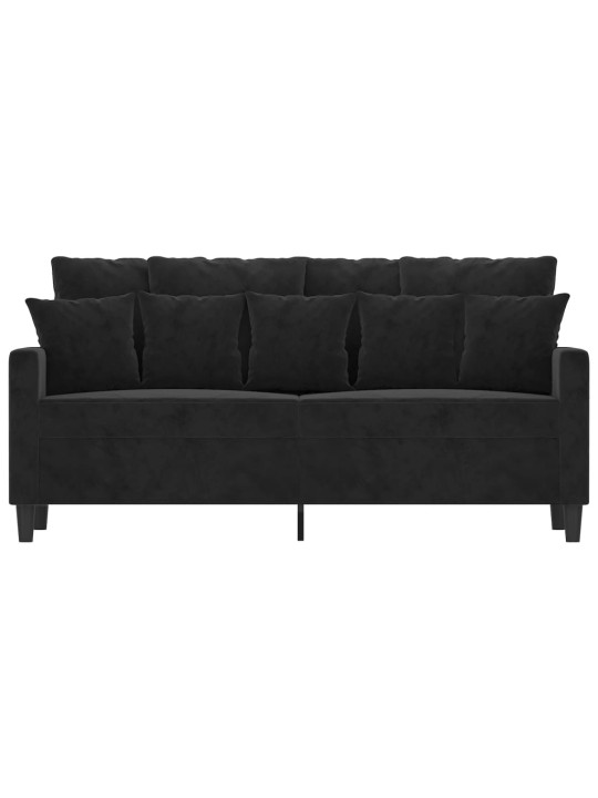 Divvietīgs dīvāns, melns, 140 cm, samts