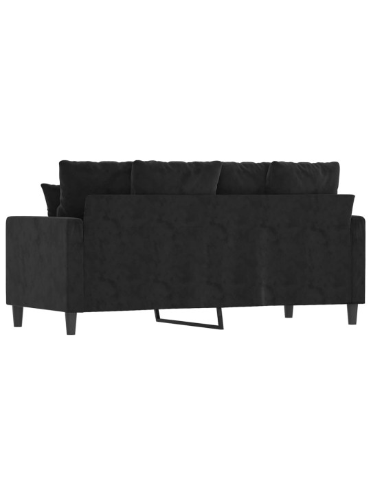 Divvietīgs dīvāns, melns, 140 cm, samts
