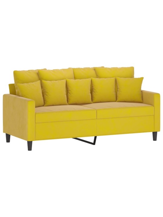 Divvietīgs dīvāns, dzeltens, 140 cm, samts