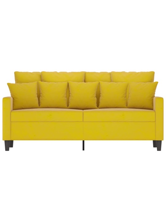 Divvietīgs dīvāns, dzeltens, 140 cm, samts