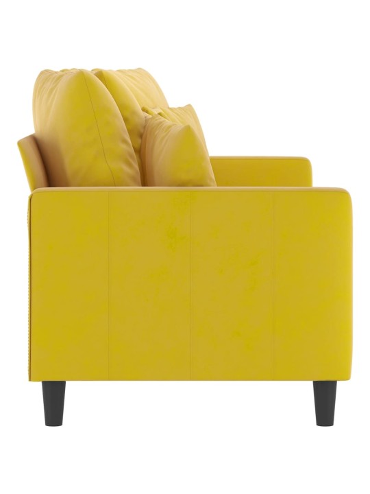 Divvietīgs dīvāns, dzeltens, 140 cm, samts