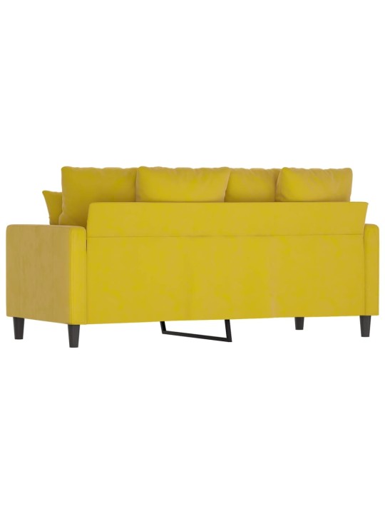 Divvietīgs dīvāns, dzeltens, 140 cm, samts