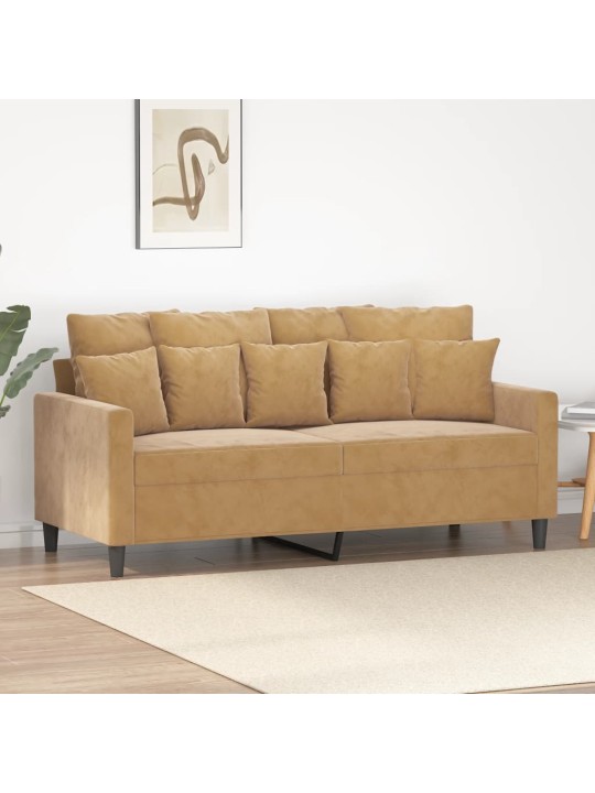 Divvietīgs dīvāns, brūns, 140 cm, samts