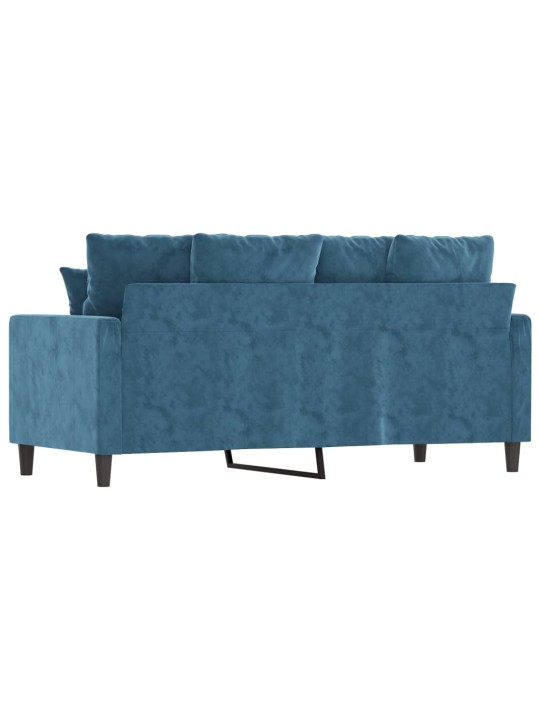 Divvietīgs dīvāns, zils, 140 cm, samts