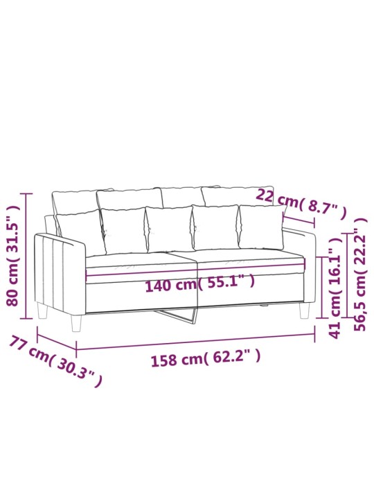 Divvietīgs dīvāns, zils, 140 cm, samts