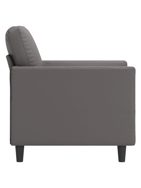 Atpūtas krēsls, pelēks, 60 cm, mākslīgā āda