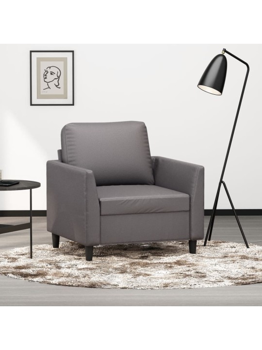 Atpūtas krēsls, pelēks, 60 cm, mākslīgā āda