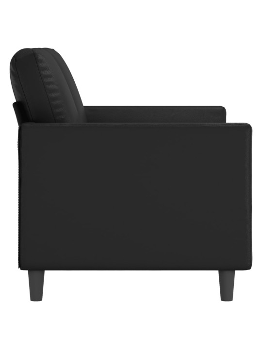 Divvietīgs dīvāns, melns, 120 cm, mākslīgā āda