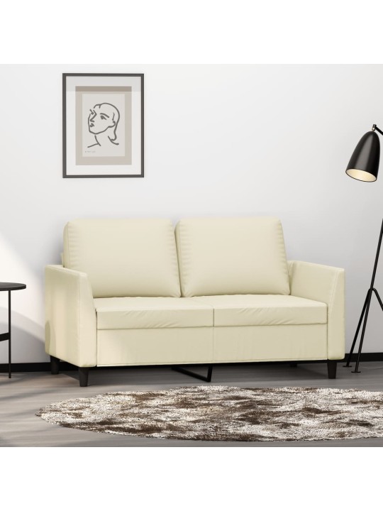 Divvietīgs dīvāns, krēmkrāsas, 120 cm, mākslīgā āda