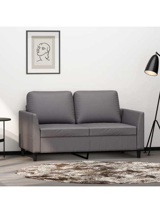 Divvietīgs dīvāns, pelēks, 120 cm, mākslīgā āda
