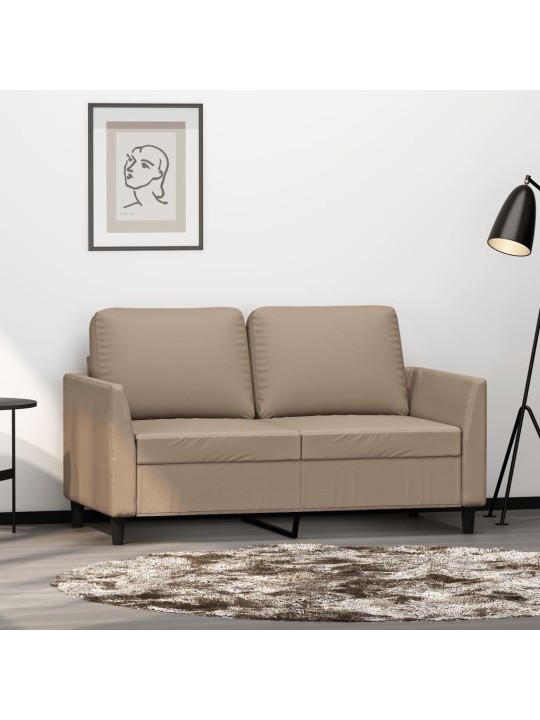 Divvietīgs dīvāns, kapučīno krāsa, 120 cm, mākslīgā āda