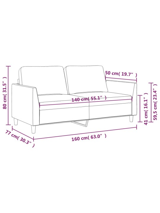 Divvietīgs dīvāns, melns, 140 cm, mākslīgā āda