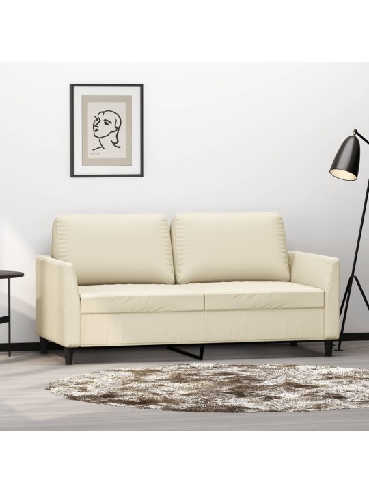 Divvietīgs dīvāns, krēmkrāsas, 140 cm, mākslīgā āda