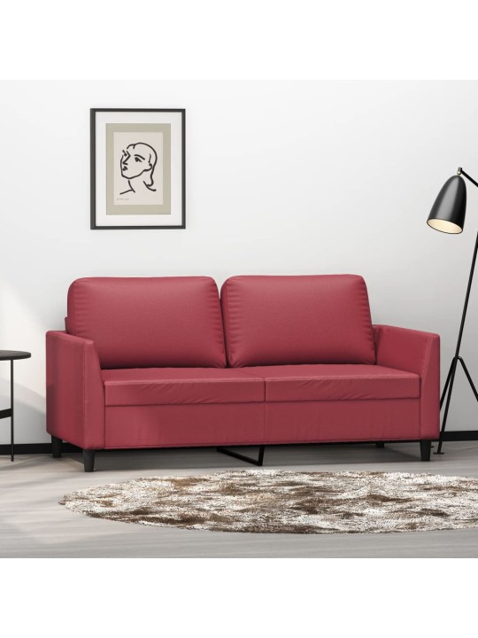 Divvietīgs dīvāns, vīnsarkans, 140 cm, mākslīgā āda