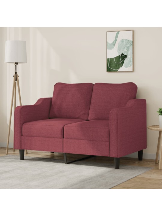 Divvietīgs dīvāns, vīnsarkans audums, 120 cm