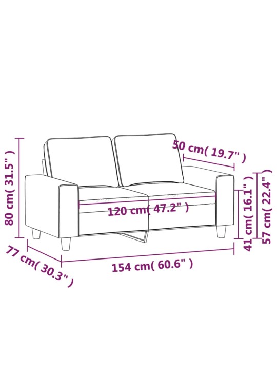 Divvietīgs dīvāns, tumši pelēks audums, 120 cm