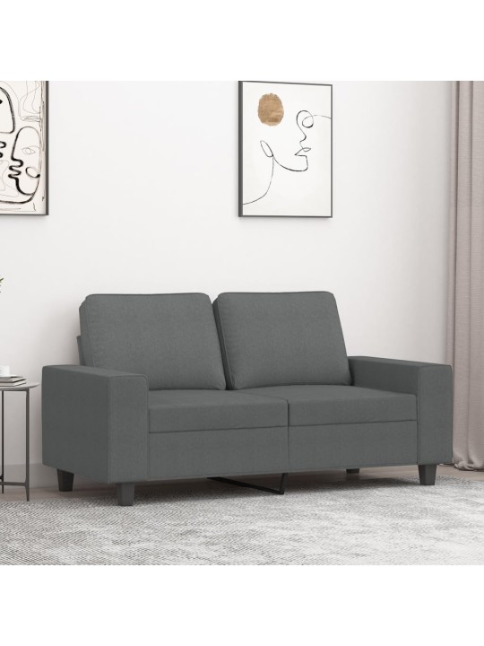 Divvietīgs dīvāns, tumši pelēks audums, 120 cm