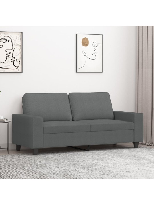 Divvietīgs dīvāns, tumši pelēks audums, 140 cm