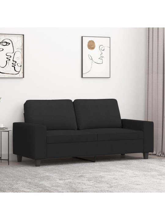 Divvietīgs dīvāns, melns audums, 140 cm