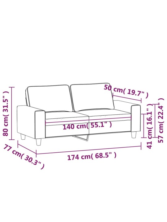 Divvietīgs dīvāns, vīnsarkans audums, 140 cm