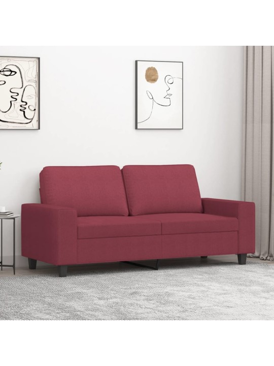 Divvietīgs dīvāns, vīnsarkans audums, 140 cm