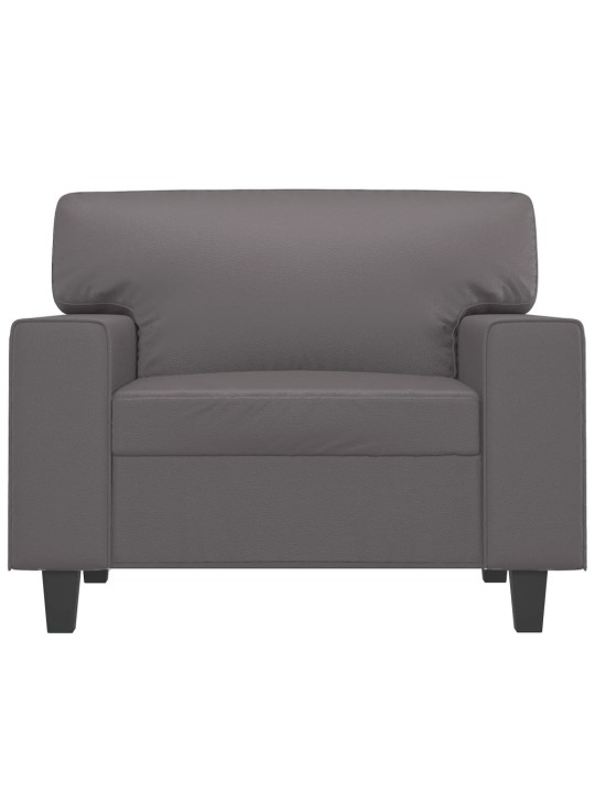 Atpūtas krēsls, pelēks, 60 cm, mākslīgā āda