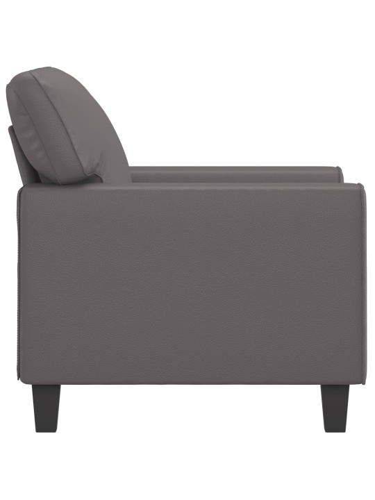 Atpūtas krēsls, pelēks, 60 cm, mākslīgā āda