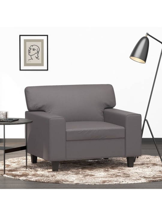 Atpūtas krēsls, pelēks, 60 cm, mākslīgā āda