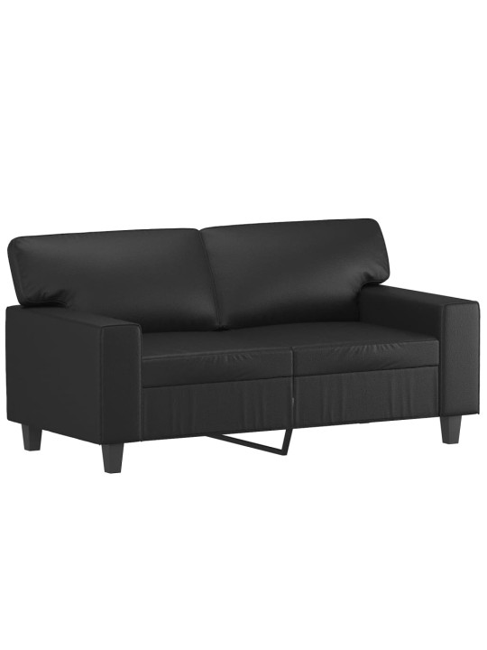 Divvietīgs dīvāns, melns, 120 cm, mākslīgā āda