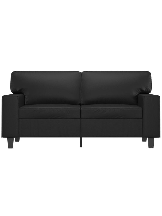 Divvietīgs dīvāns, melns, 120 cm, mākslīgā āda