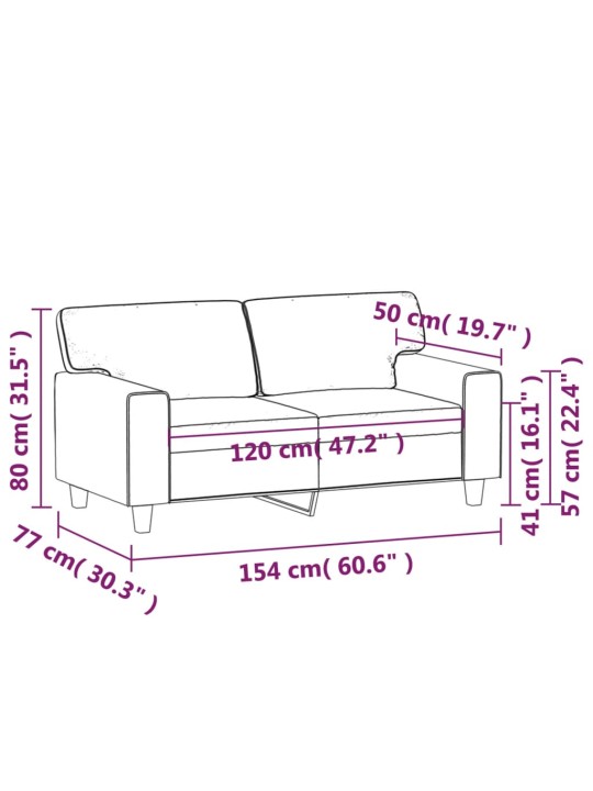 Divvietīgs dīvāns, melns, 120 cm, mākslīgā āda